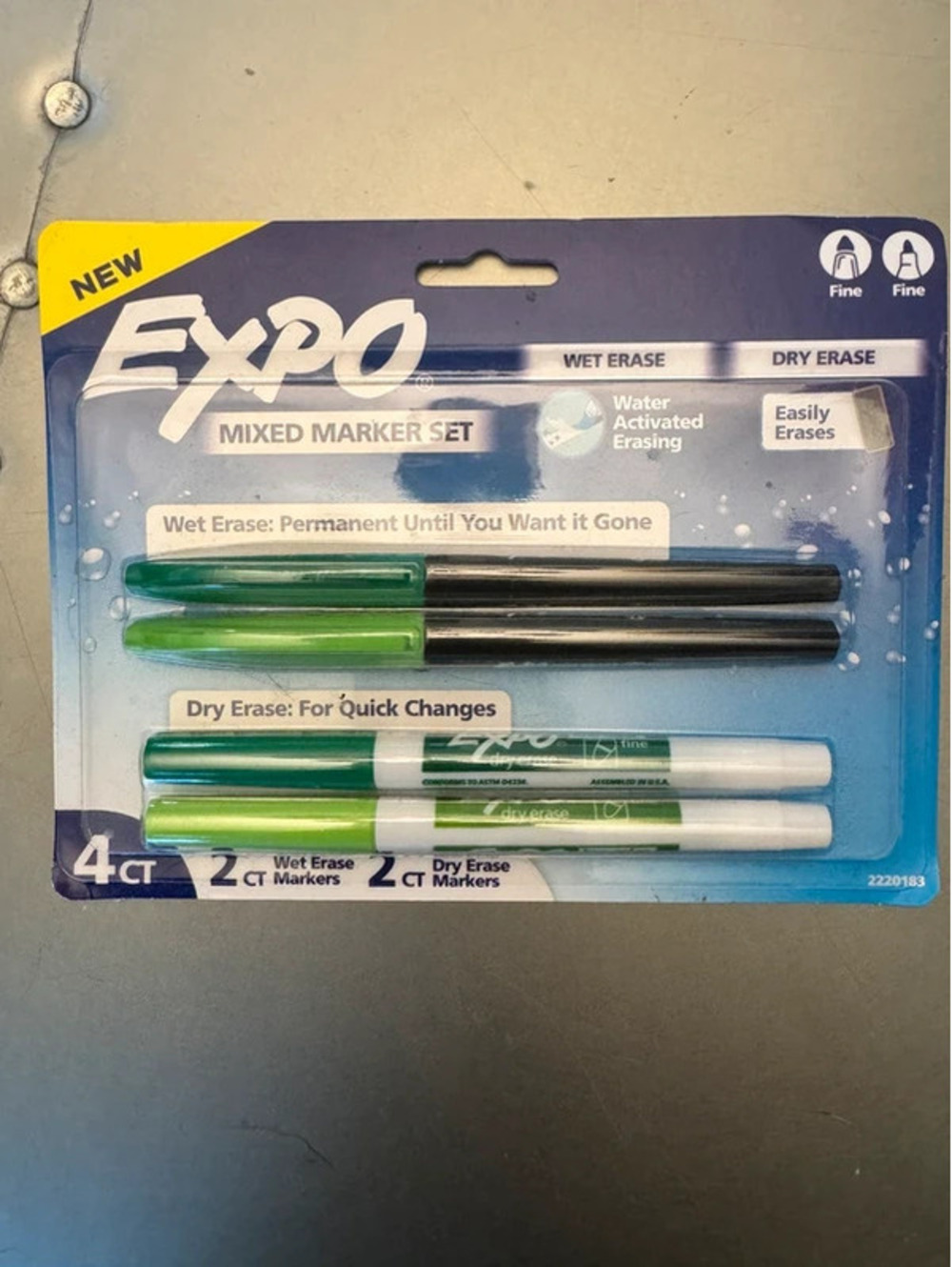 NEW SEALED Expo Marker Set 4 Count Wet & Dry Erase Markers (Green Shades)